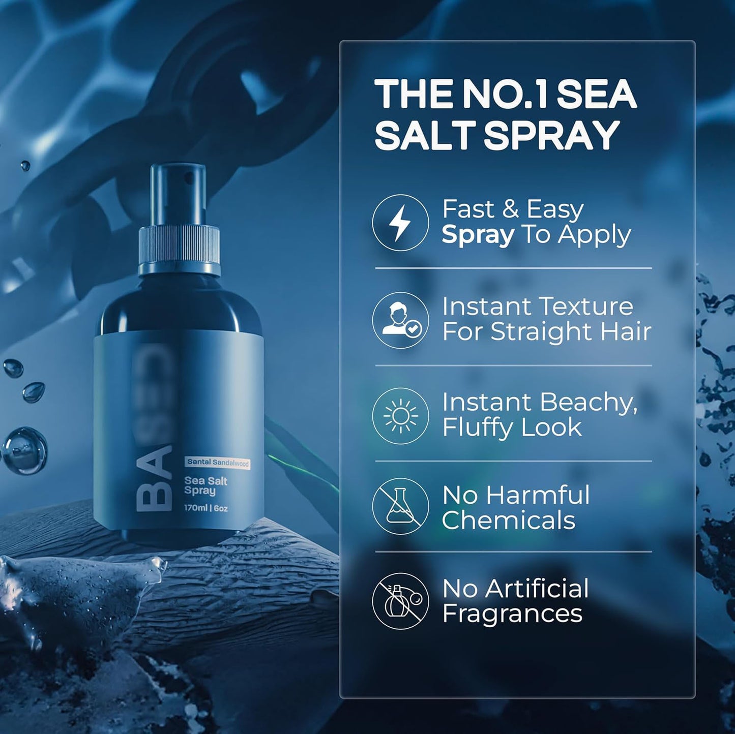 Natural Sea Salt Spray for Hair Volume and Texture