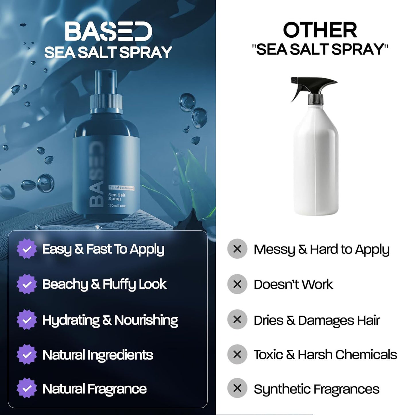 Natural Sea Salt Spray for Hair Volume and Texture